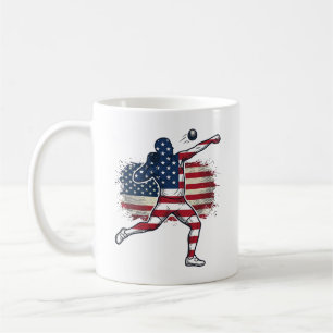 Caneca De Café Atleta de Arremesso de Peso Patriota Desenho de Gr