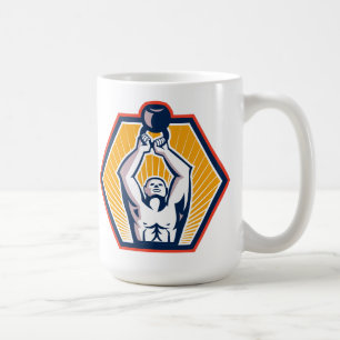 Caneca De Café Atleta de Crossift que levanta retro dianteiro de