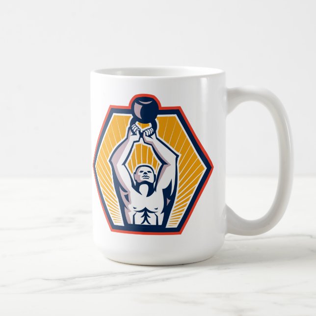 Caneca De Café Atleta de Crossift que levanta retro dianteiro de (Direita)