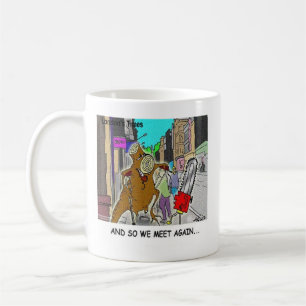 Caneca De Café Atolado: Motosserra Vs Árvore tirinha engraçada