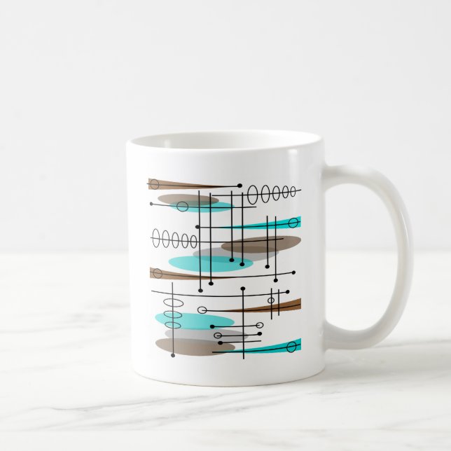 Caneca De Café Atomic Era Mid-Century Modern Abstract (Direita)