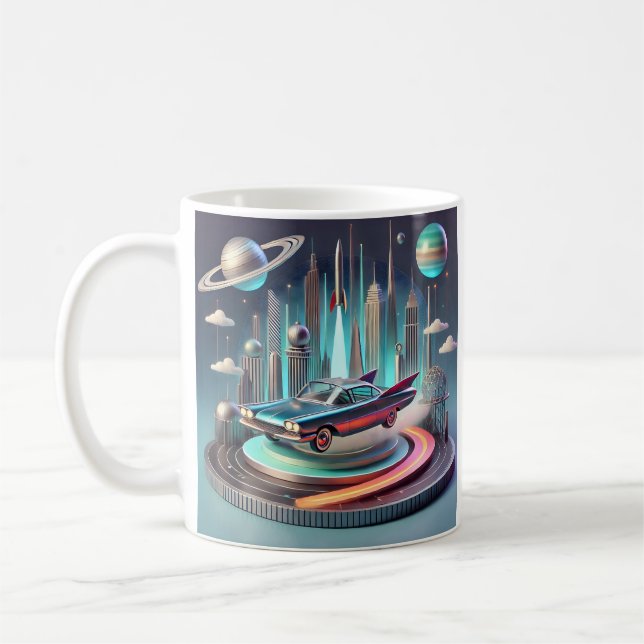 Caneca De Café Atomic Futuristic Big Fins Coupe Car (Esquerda)