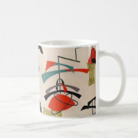 Caneca de café atômica moderna do tecido do meio