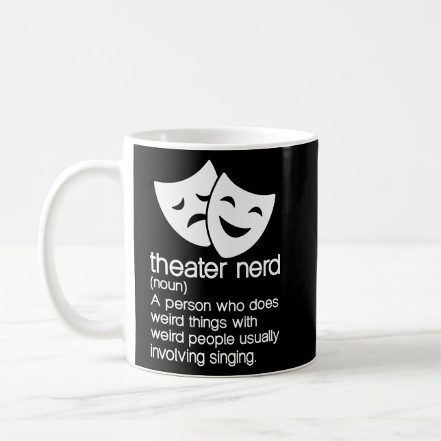 Caneca De Café Ator de Palco de Ópera Musical do Nerd Noun Fan (Esquerda)