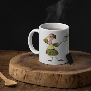 Caneca De Café Ator engraçado de Hamlet Shakespeare segurando crâ