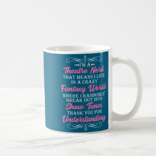 Caneca De Café Ator Geek de Teatro Nerd Engraçado