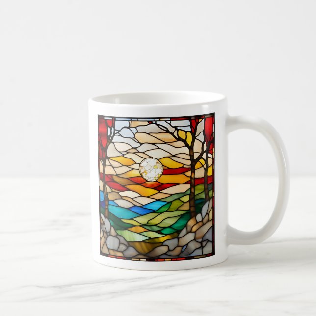 Caneca De Café Atordoamento da paisagem do Sunset de Vidro Estrei (Direita)