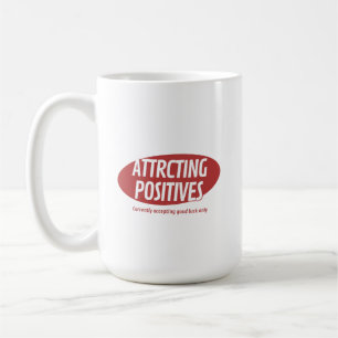Caneca De Café Atraindo Positivos Sorte Boa Apenas Tipografia Des