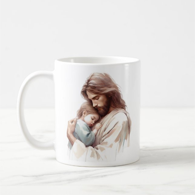 Caneca De Café Através de Jesus, a força é encontrada luxuosa (Esquerda)