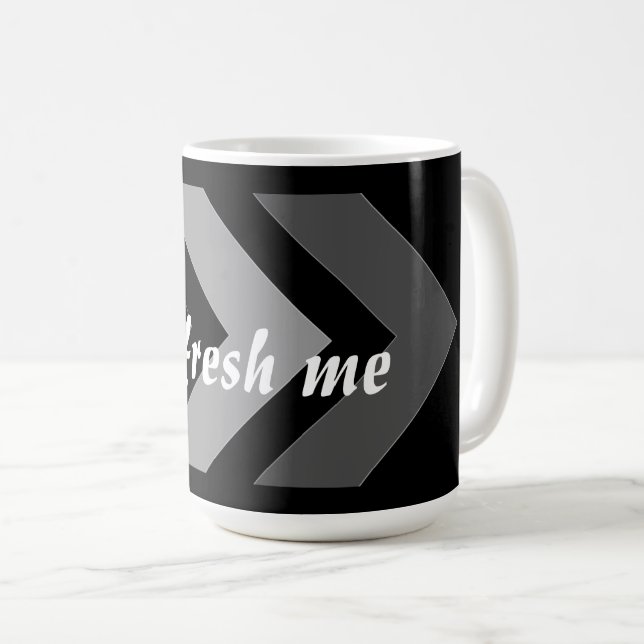 Caneca De Café Atualizar Meu Texto de Imagem Personalizada Fonte  (Frente Esquerda)