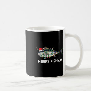 Caneca De Café Atum Engraçado Peixe Natal Papai Noel Xmas Pescado