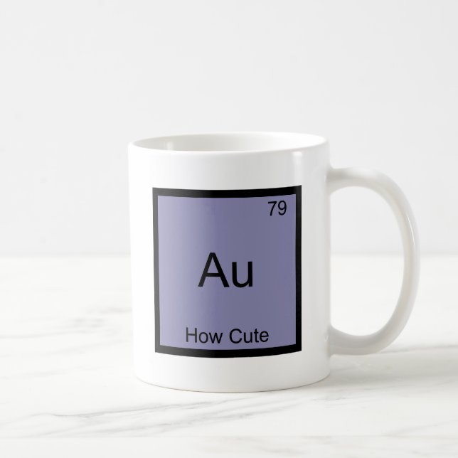 Caneca De Café Au - como símbolo bonito do elemento da química (Direita)