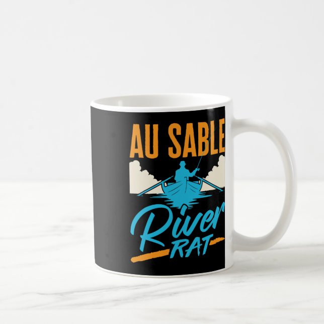 Caneca De Café Au Sable River Rat Rafting Canoeing Fishing Boatin (Direita)