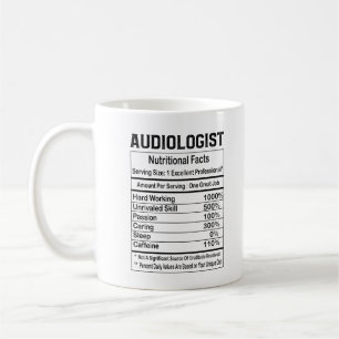 Caneca De Café Audiologista Fatos Nutricionais 11oz Mug