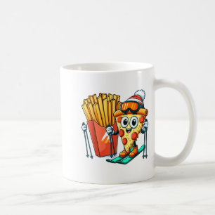 Caneca De Café Aula de esqui para crianças pizza batata frita esq