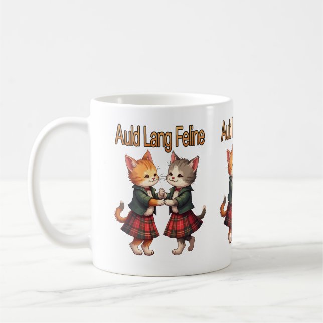 Caneca De Café Auld Lang Feline Orange Cats Dancing Ceilidh  (Esquerda)