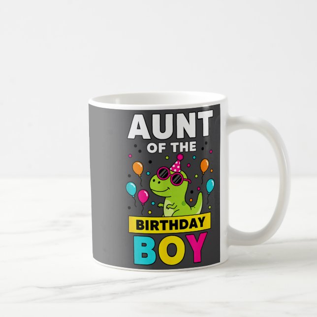 Caneca De Café Aunt Of The Birthday Boy Dinosaur Party  (Direita)