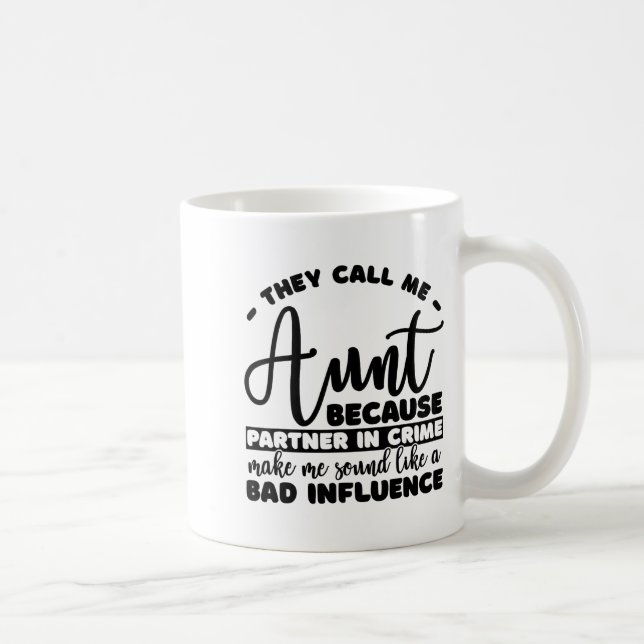 Caneca De Café Aunt Partner In Crime Shirt Aunt Tee Shirts Sarcas (Direita)