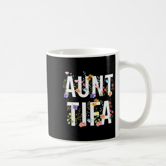 Caneca De Café Aunt Tifa - Retro Wildflowers Floral Feminist Mom  (Direita)