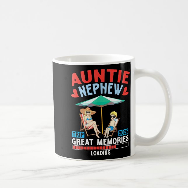 Caneca De Café Auntie Nephew Trip 2026 Great Memories Loading Fam (Direita)