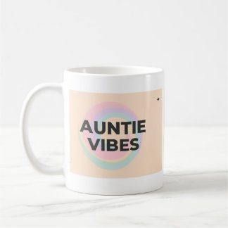 Caneca De Café Auntie Vibes Mug – Pastel Abstract Aesthetic
