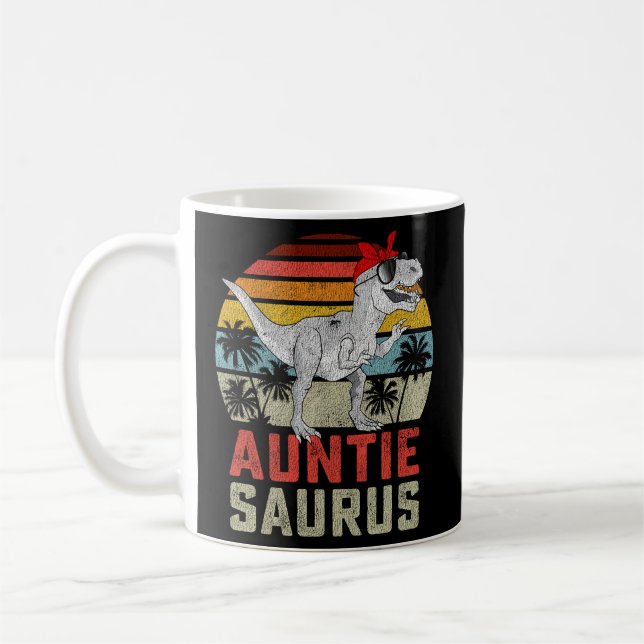 Caneca De Café Auntiesaurus T Rex Dinossaur Família Auntie Saurus (Esquerda)