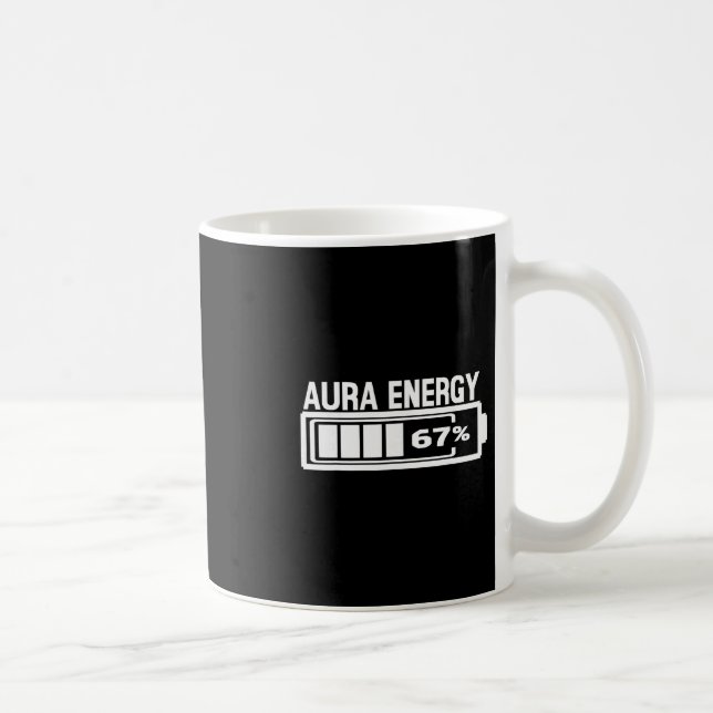 Caneca De Café Aura Energy 67 Engraçado, 67 homens Alpha Slan (Direita)