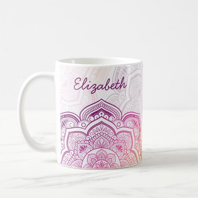 Caneca De Café Auri Mandala 11 oz. Personalized Mug (Esquerda)