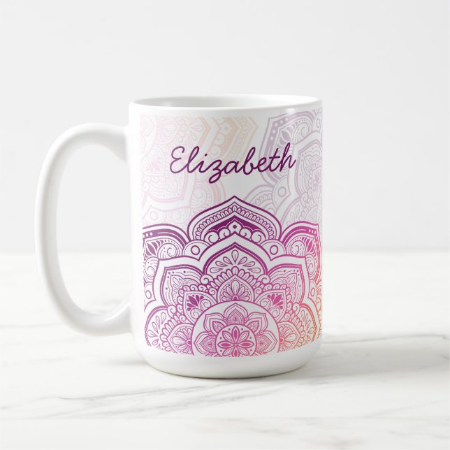 Caneca De Café Auri Mandala 15 oz. Personalized Mug (Esquerda)