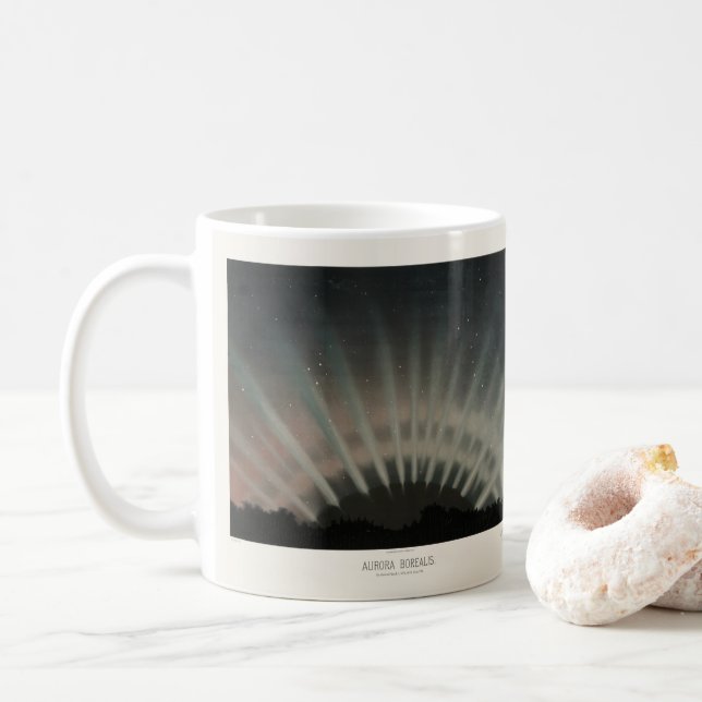 Caneca De Café Aurora Borealis Impressão, Trouvelot, 1881, Restau (Com Donut)