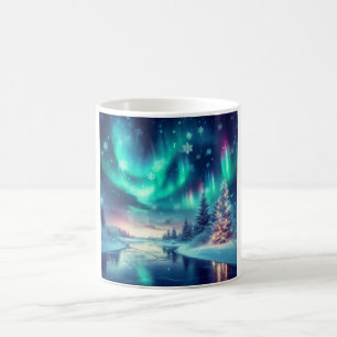 Caneca De Café aurora borealis/Natal/Inverno