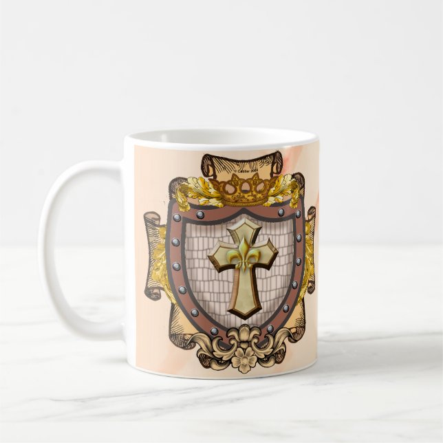 Caneca De Café Aurum Family Crest Surname (Esquerda)