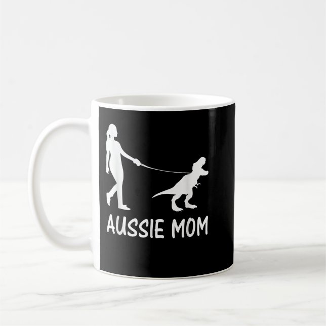 Caneca De Café Aussie Mãe Australiana Shepherd Dog Dinossaur Wome (Esquerda)