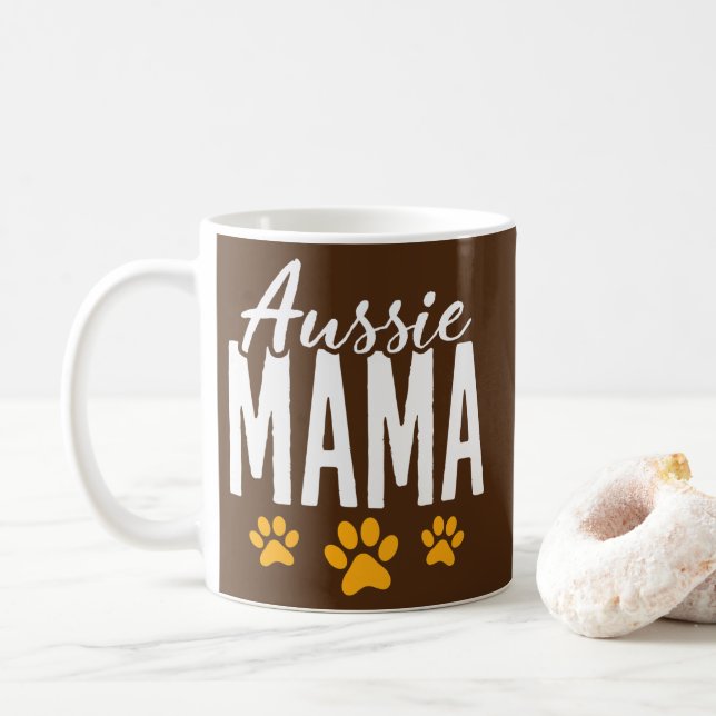 Caneca De Café Aussie Mama Aussie Shepherd Aussie Mãe  (Com Donut)
