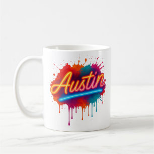 Caneca De Café Austin Neon Street Art & Poster Design