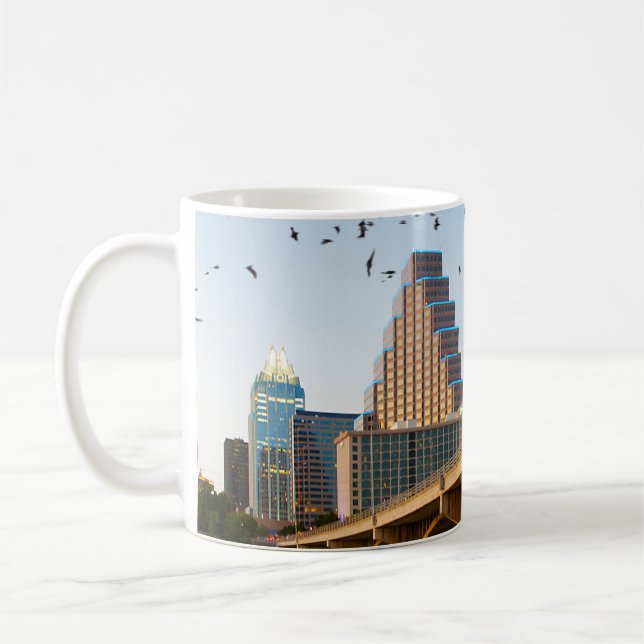 Caneca De Café Austin, Texas com ornamento cerâmico Bats (Esquerda)