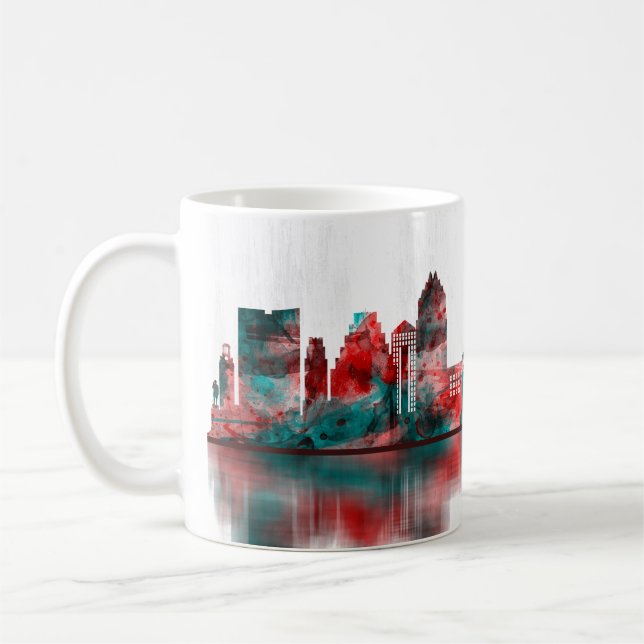 Caneca De Café Austin Texas Skyline (Esquerda)