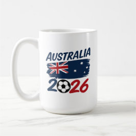 Caneca De Café Australia 2026 Soccer Fan Design Flag Colors