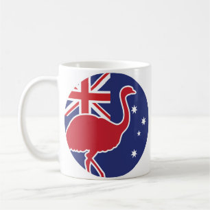 Caneca De Café Austrália Emu - Bandeira Nacional Australiana