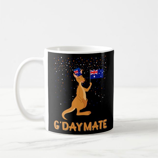 Caneca De Café Austrália Gday Mate Funny Kangaroo - Símbolo Austr (Esquerda)