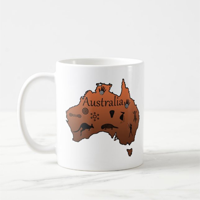 Caneca De Café Austrália mapeia continente australiano (Esquerda)