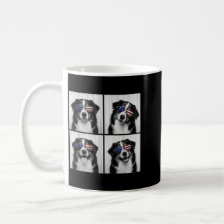 Caneca De Café Australian Shepherd 4 de Julho Bandeira Americana