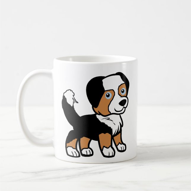 Caneca De Café Australian Shepherd Black Tri Desenho Animado Com  (Esquerda)