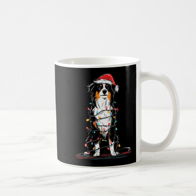 Caneca De Café Australian Shepherd Christmas Graphics Dog Lights  (Direita)