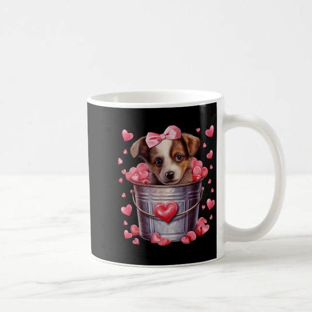 Caneca De Café Australian Shepherd Dog Valentines Puppy Love Hear (Direita)