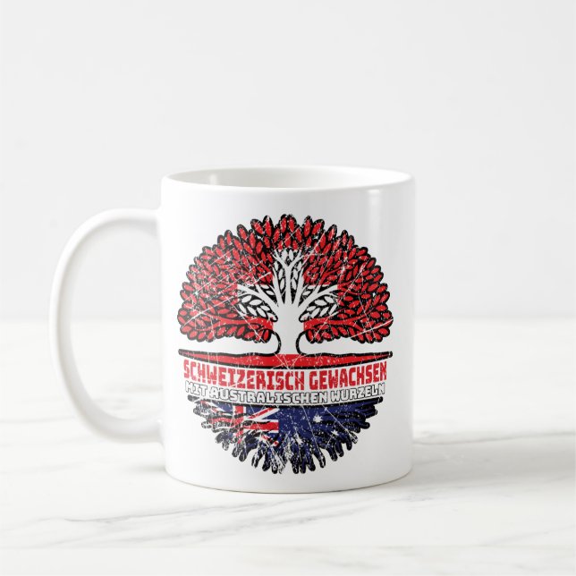 Caneca De Café Australiano Schweizer Schweiz Baum (Esquerda)