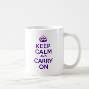 Caneca De Café Autêntico mantenha a calma e continue o roxo
