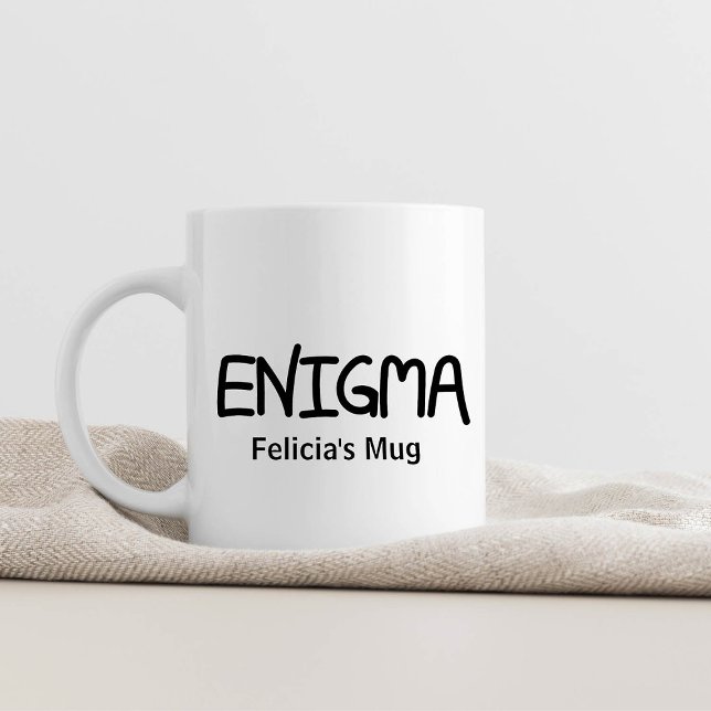 Caneca De Café Authentic Black Ink Hand Lettered Saying Enigma (Criador carregado)