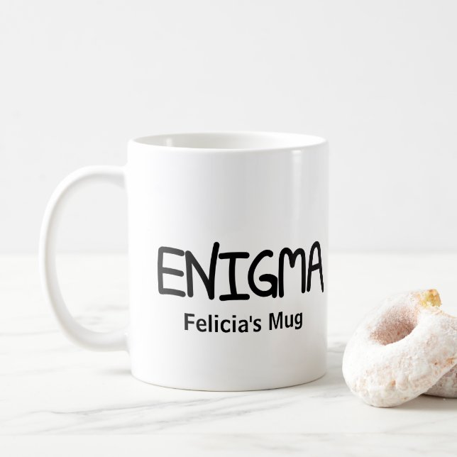 Caneca De Café Authentic Hand-lettered Cool Word Enigma (Com Donut)