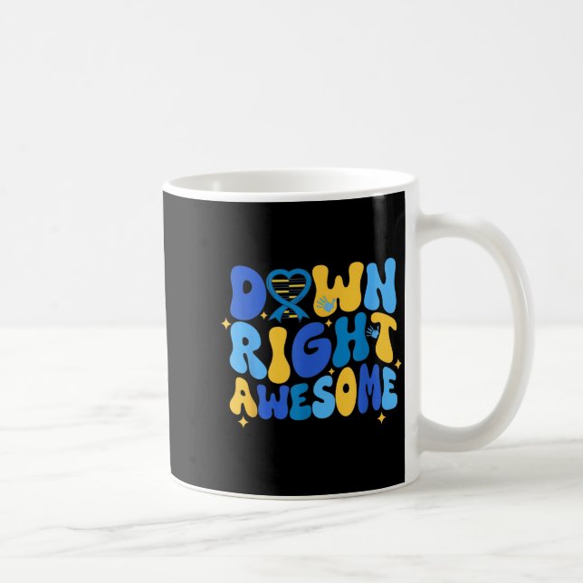 Caneca De Café Autism adhd down syndrome awareness 321 down right (Direita)